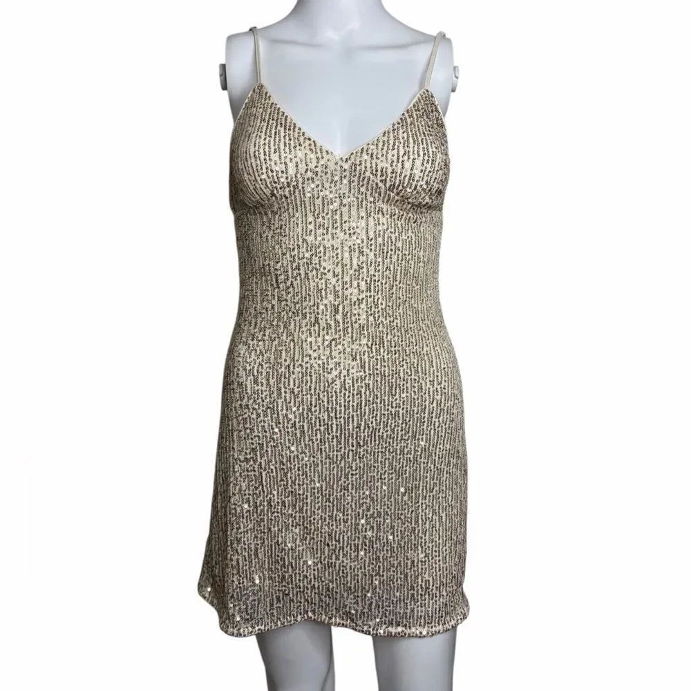 Altar'd State Sparkling Gold Sequin Dress Small